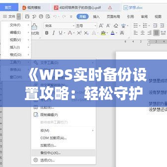 《WPS實時備份設(shè)置攻略：輕松守護你的文檔安全》