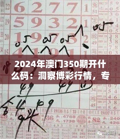 2024年澳門350期開什么碼：洞察博彩行情，專業(yè)分析帶你把握勝算