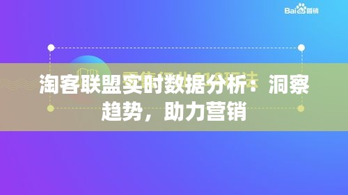 淘客聯(lián)盟實時數(shù)據(jù)分析：洞察趨勢，助力營銷