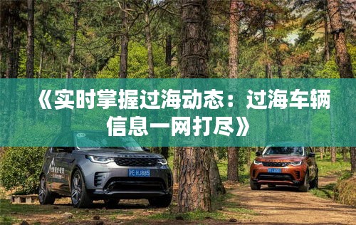 《實(shí)時(shí)掌握過(guò)海動(dòng)態(tài)：過(guò)海車輛信息一網(wǎng)打盡》