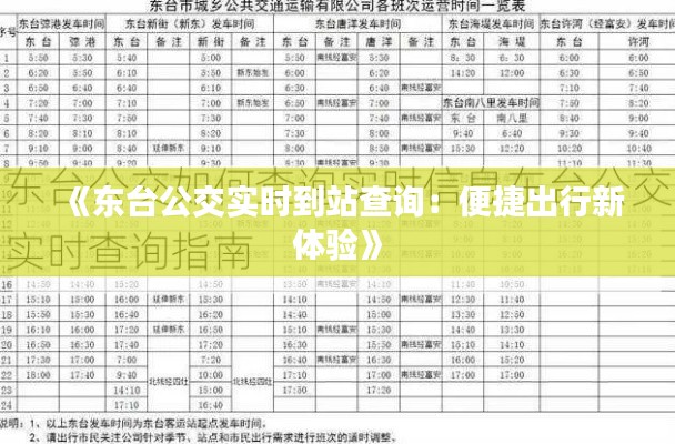 《東臺公交實時到站查詢：便捷出行新體驗》