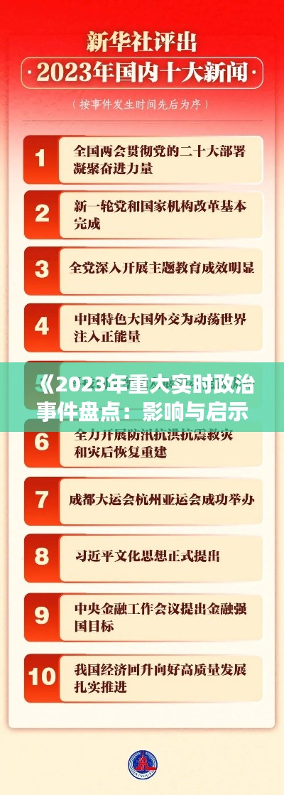 《2023年重大實時政治事件盤點：影響與啟示》