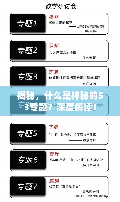 揭秘，什么是神秘的53專題？深度解讀！