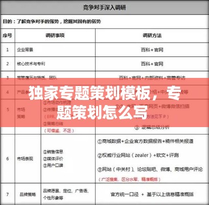 獨(dú)家專題策劃模板，專題策劃怎么寫 