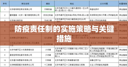 防疫責任制的實施策略與關鍵措施