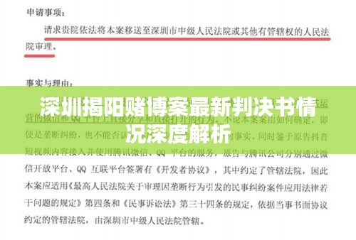 深圳揭陽(yáng)賭博案最新判決書情況深度解析