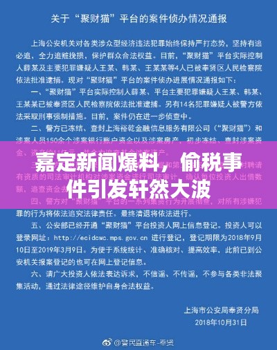 嘉定新聞爆料，偷稅事件引發(fā)軒然大波