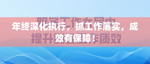 年終深化執(zhí)行，抓工作落實，成效有保障！