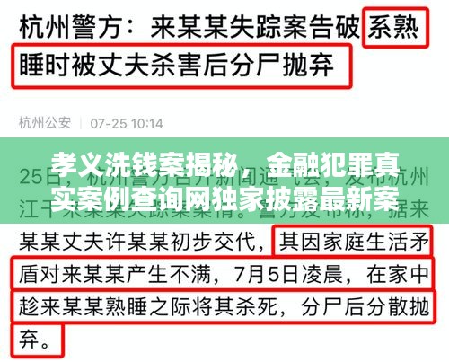 孝義洗錢(qián)案揭秘，金融犯罪真實(shí)案例查詢網(wǎng)獨(dú)家披露最新案件詳情