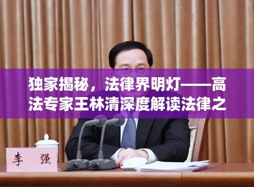 獨家揭秘，法律界明燈——高法專家王林清深度解讀法律之道