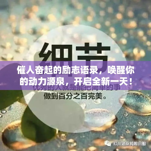 催人奮起的勵志語錄，喚醒你的動力源泉，開啟全新一天！