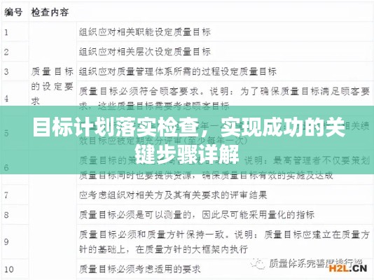 目標(biāo)計(jì)劃落實(shí)檢查，實(shí)現(xiàn)成功的關(guān)鍵步驟詳解
