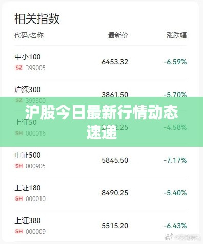 滬股今日最新行情動態(tài)速遞