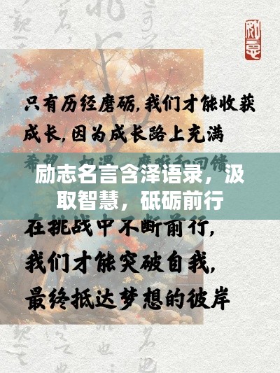 勵(lì)志名言含澤語(yǔ)錄，汲取智慧，砥礪前行