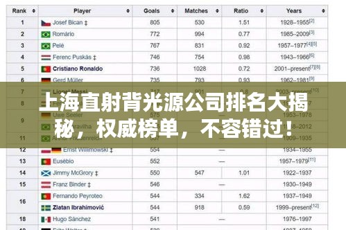 上海直射背光源公司排名大揭秘，權(quán)威榜單，不容錯過！