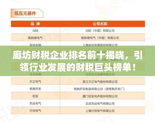 廊坊財(cái)稅企業(yè)排名前十揭曉，引領(lǐng)行業(yè)發(fā)展的財(cái)稅巨頭榜單！