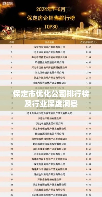 保定市優(yōu)化公司排行榜及行業(yè)深度洞察